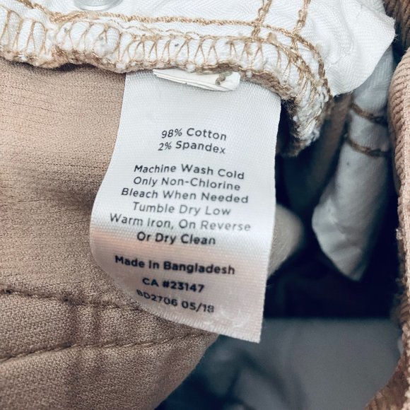 Talbots Womens High Rise Straight Leg Tan Ribbed Curdoroy Pants Size 2 - Picture 5 of 5